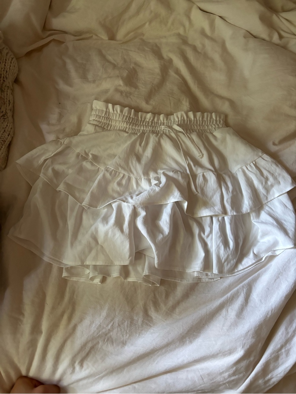 White Ruffle Tiered Mini Skirt - Classic Women's Summer Skirt